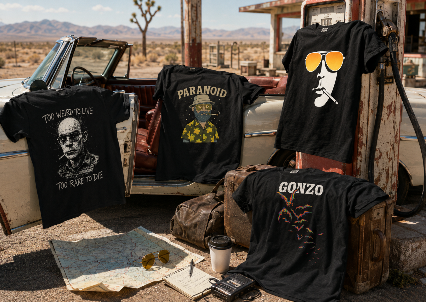 Hunter S. Thompson på t-skjorter: Gonzo, paranoia og motkultur