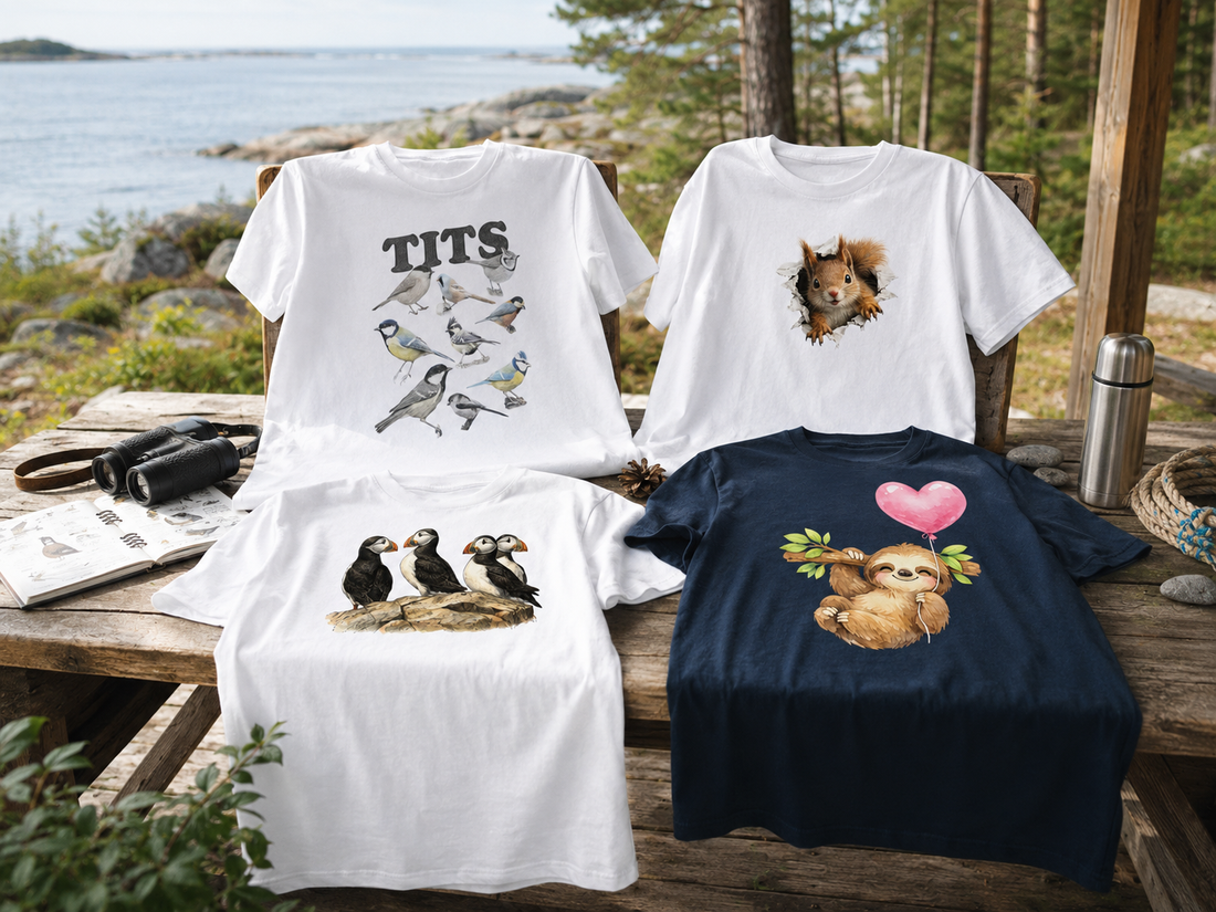 Fire naturlige t-skjorter