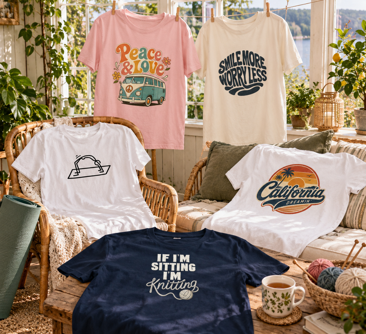 Retro t-skjorter om slow living og avkobling