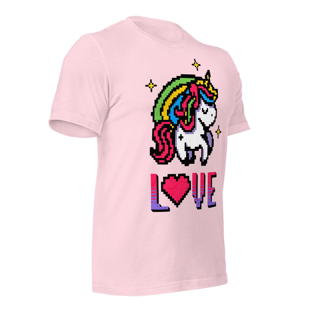 Unicorn Love Tee | Retro Pixel Art Style | 8-Bit Nostalgia Shirt | Cute Gamer Gift