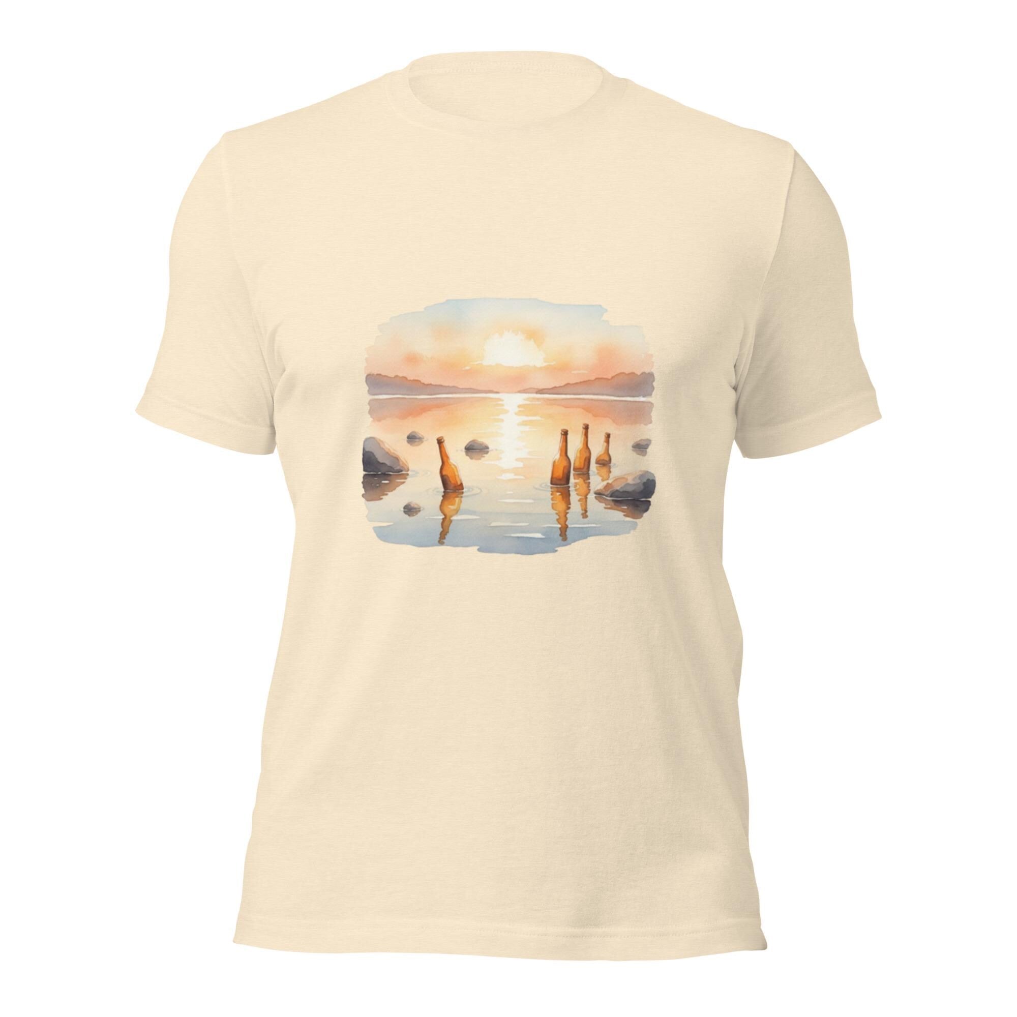 Fire kalde pils uti vannet – Norsk sommernostalgi T-skjorte, inspirert av Halvdan Sivertsen