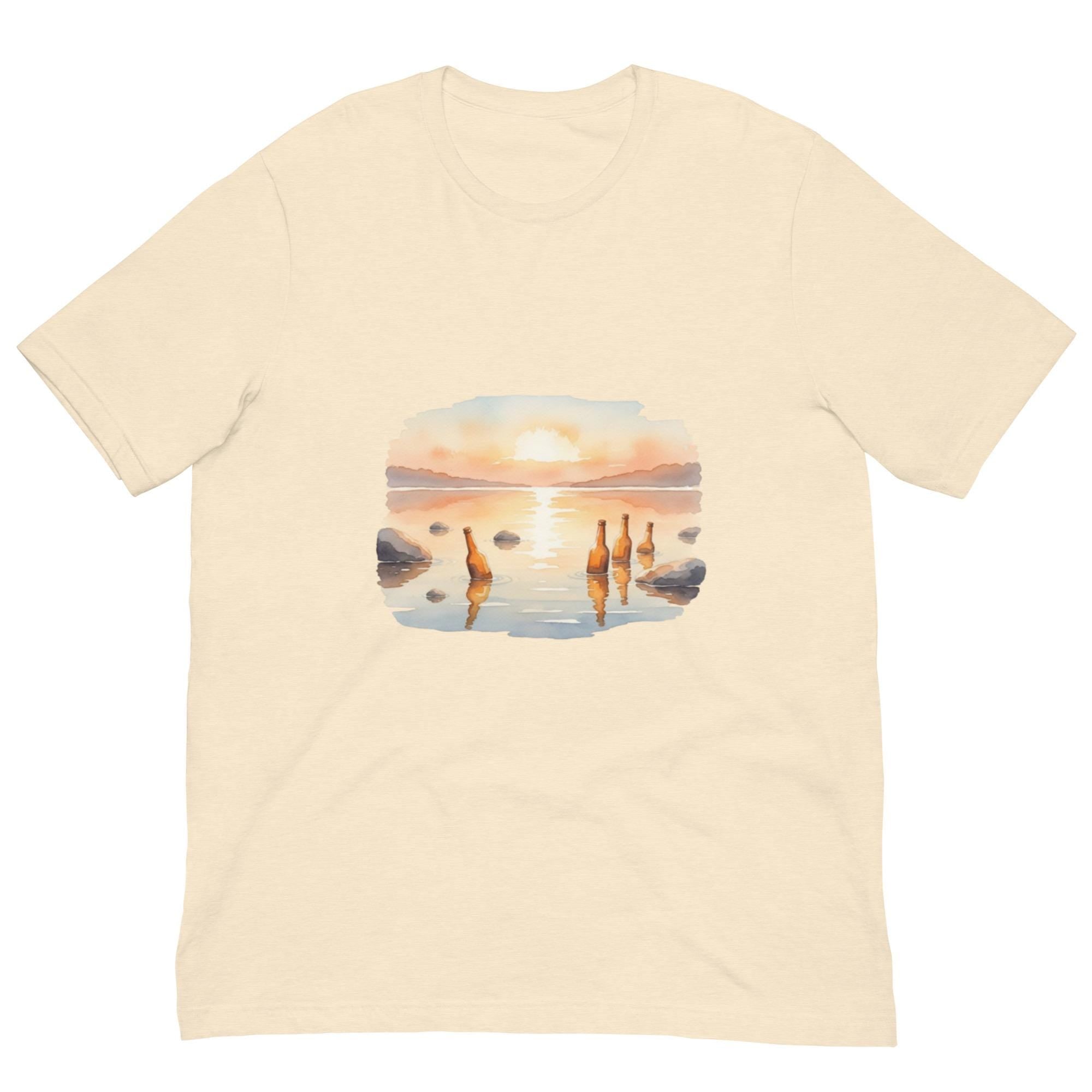 Fire kalde pils uti vannet – Norsk sommernostalgi T-skjorte, inspirert av Halvdan Sivertsen