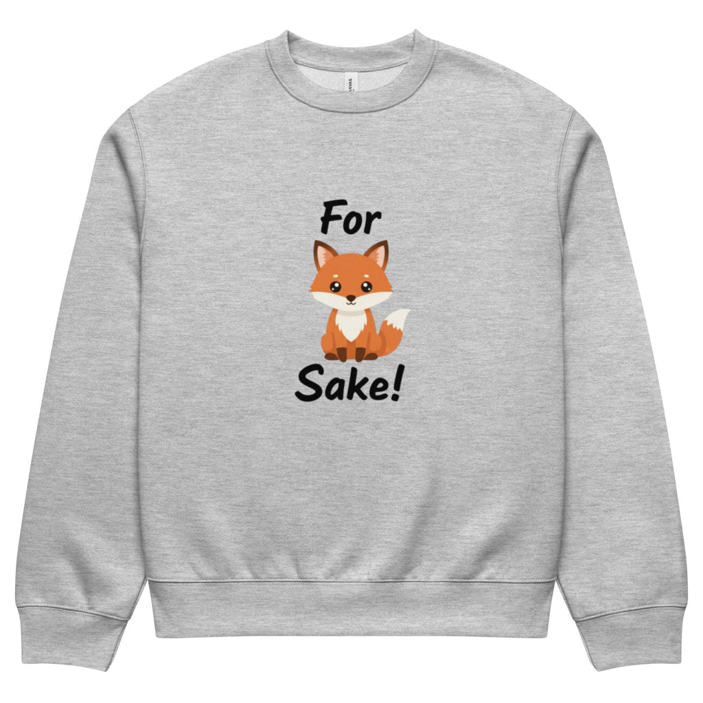 For Fox Sake! – Funny Fox Unisex Oversized Heavyweight Sweatshirt, Sarcastic Nordic Minimalist Design