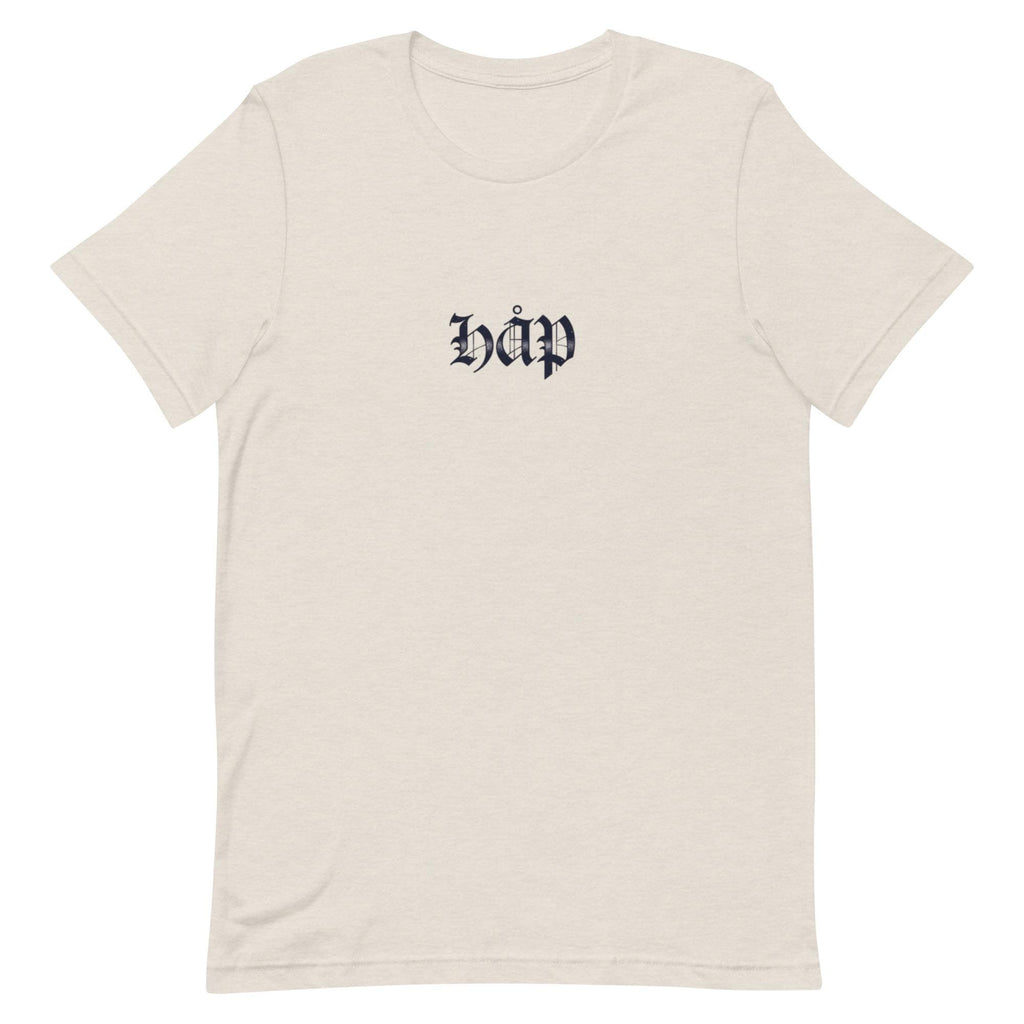 HÅP – gotisk tatoveringsdesign i blåsvarte bokstaver