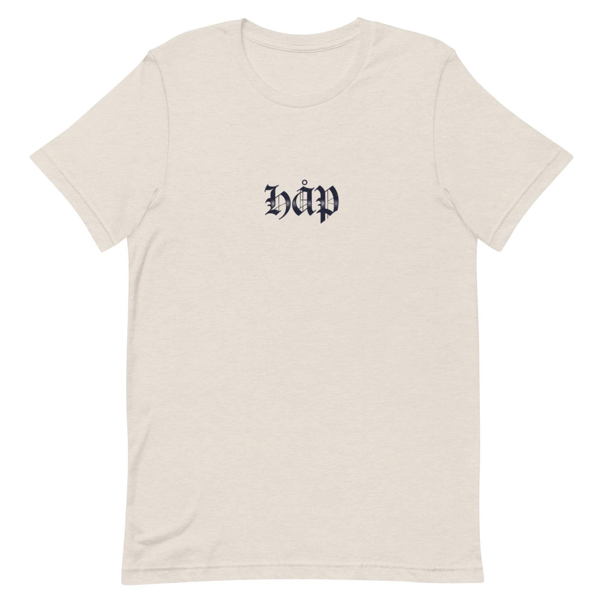 HÅP – gotisk tatoveringsdesign i blåsvarte bokstaver