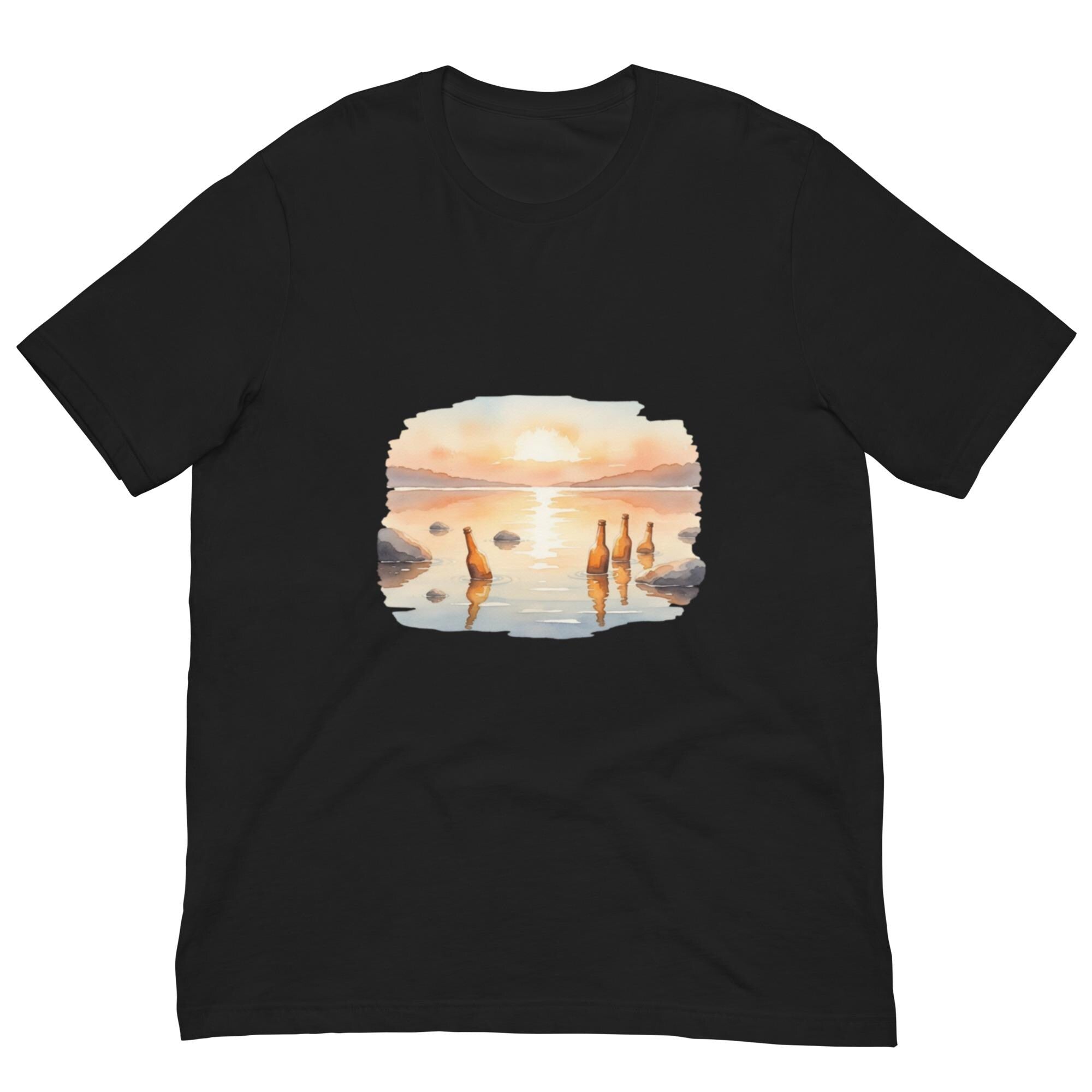 Fire kalde pils uti vannet – Norsk sommernostalgi T-skjorte, inspirert av Halvdan Sivertsen