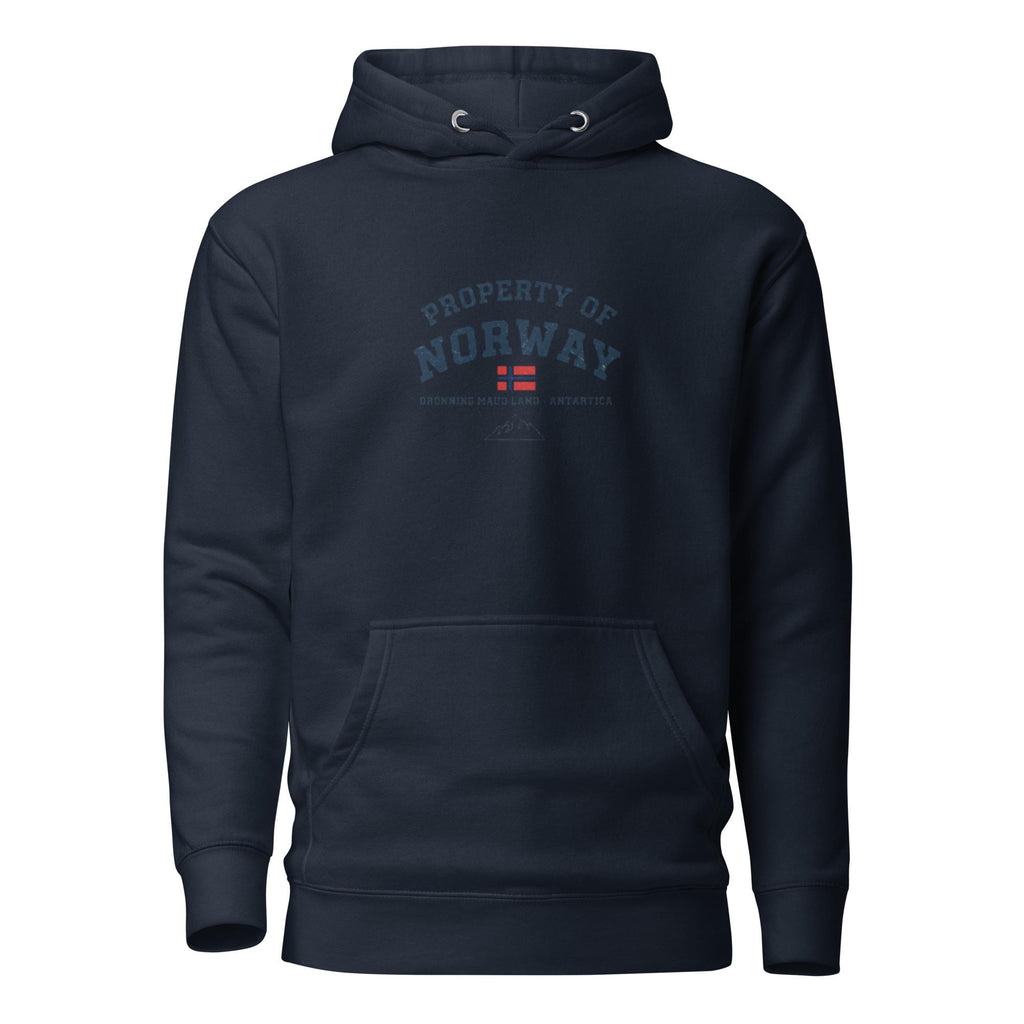 Property of Norway – Dronning Maud Land Hoodie, Nordic Humor Design, Ironic Antarctica Hoodie