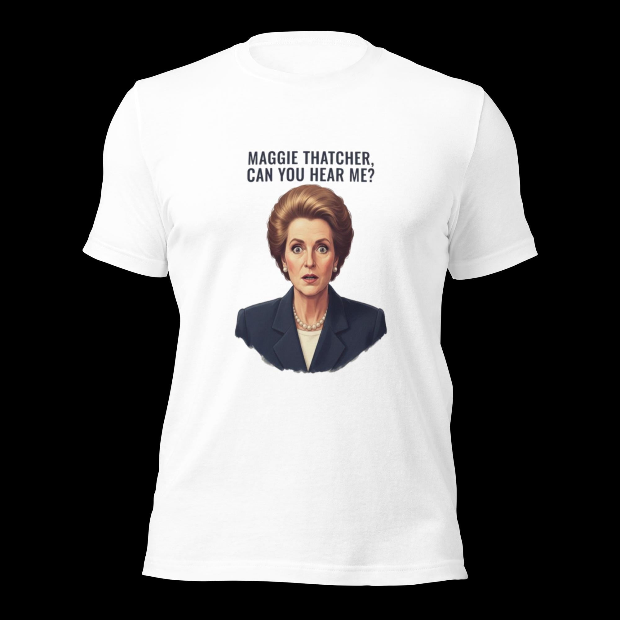 Maggie Thatcher, can you hear me? – Norsk fotballhistorie T-skjorte | Inspirert av Børge Lillelien 1981 | Retro britisk-norsk ikon