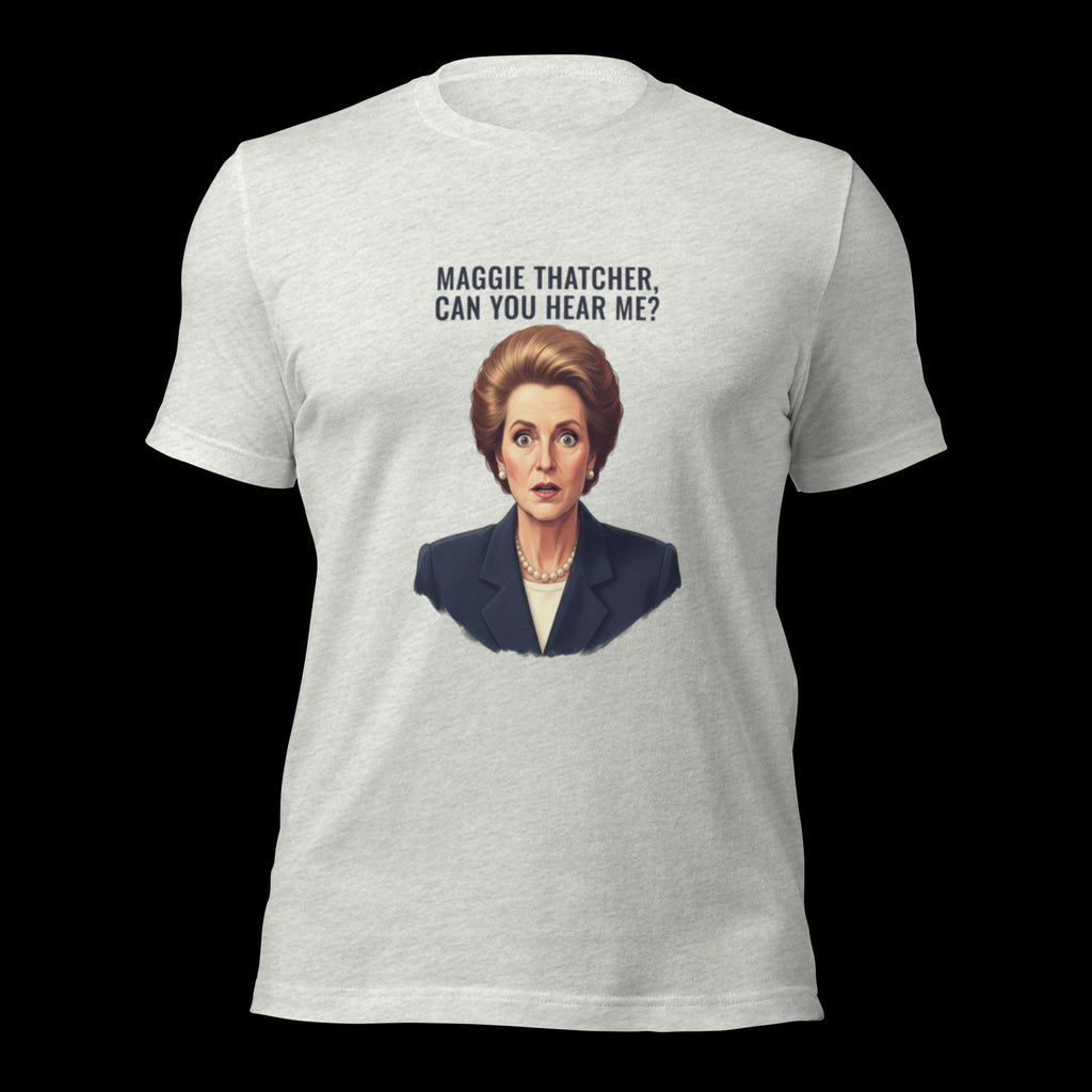 Maggie Thatcher, can you hear me? – Norsk fotballhistorie T-skjorte | Inspirert av Børge Lillelien 1981 | Retro britisk-norsk ikon