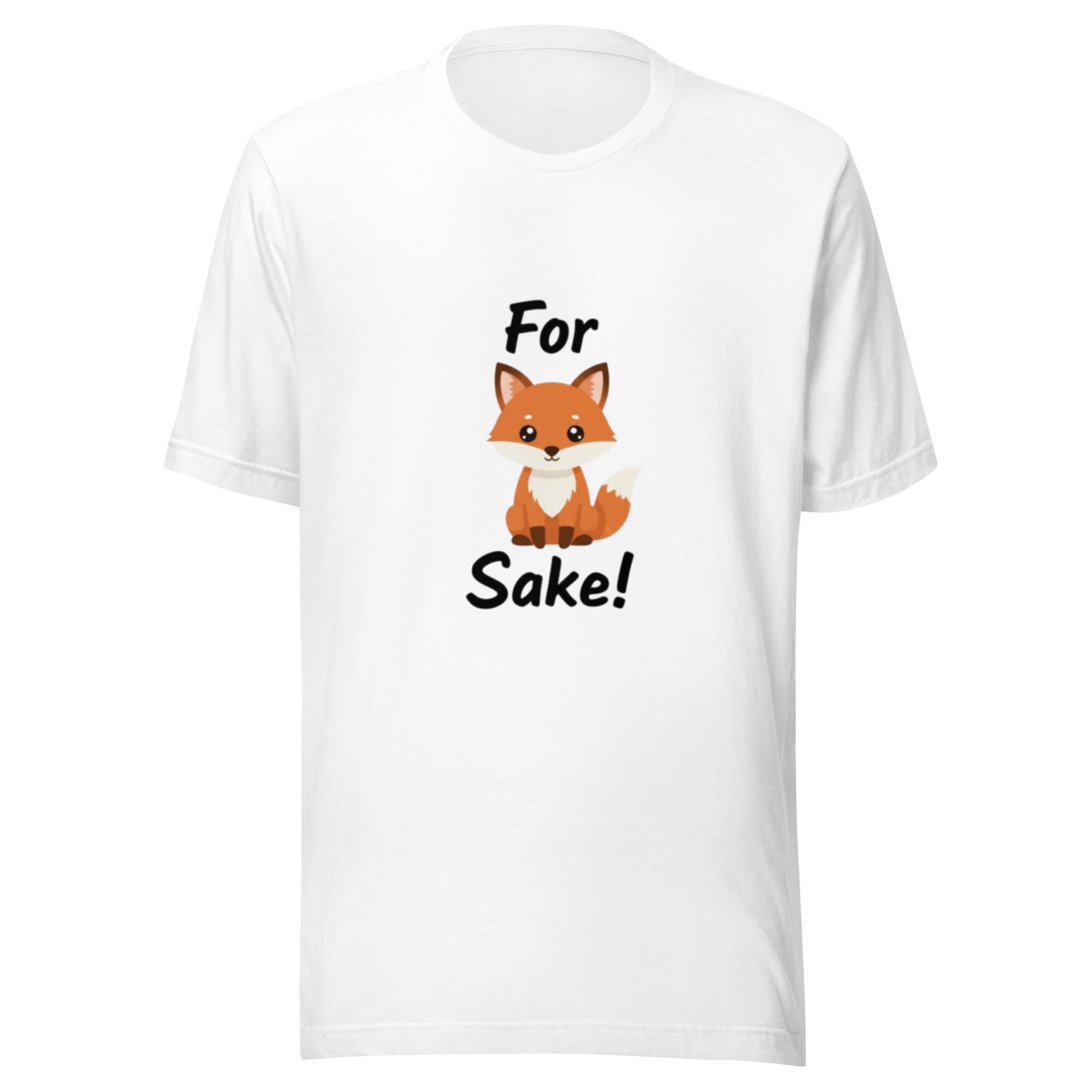 For Fox Sake! – Funny Fox T-Shirt, Sarcastic Animal Humor Tee, Nordic Minimalist Design