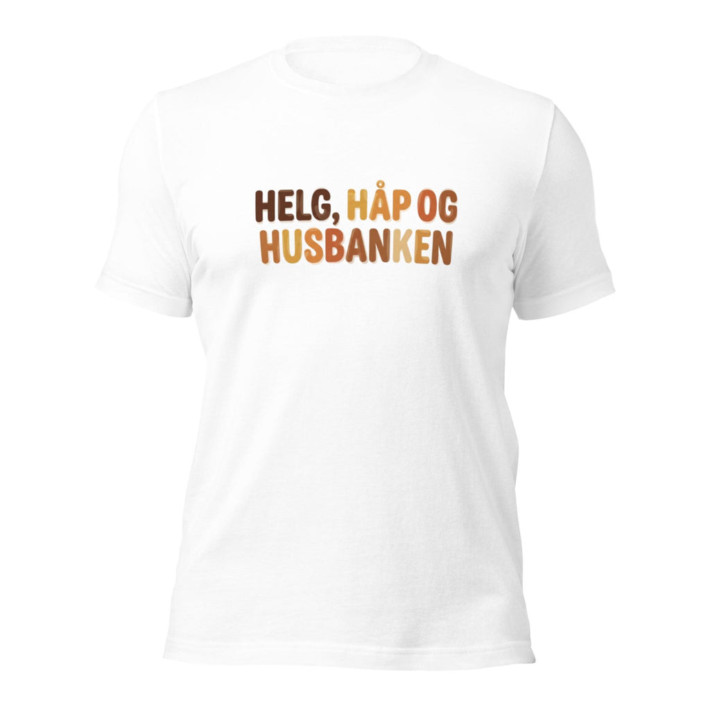 Helg, håp og Husbanken – Retro norsk T-skjorte | 70-talls design | Thank God It’s Friday, på norsk