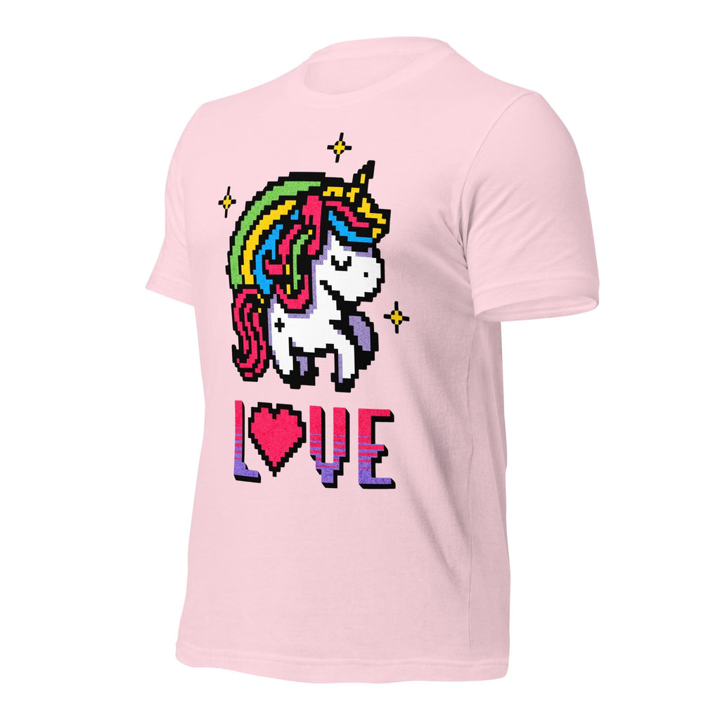 Unicorn Love Tee | Retro Pixel Art Style | 8-Bit Nostalgia Shirt | Cute Gamer Gift