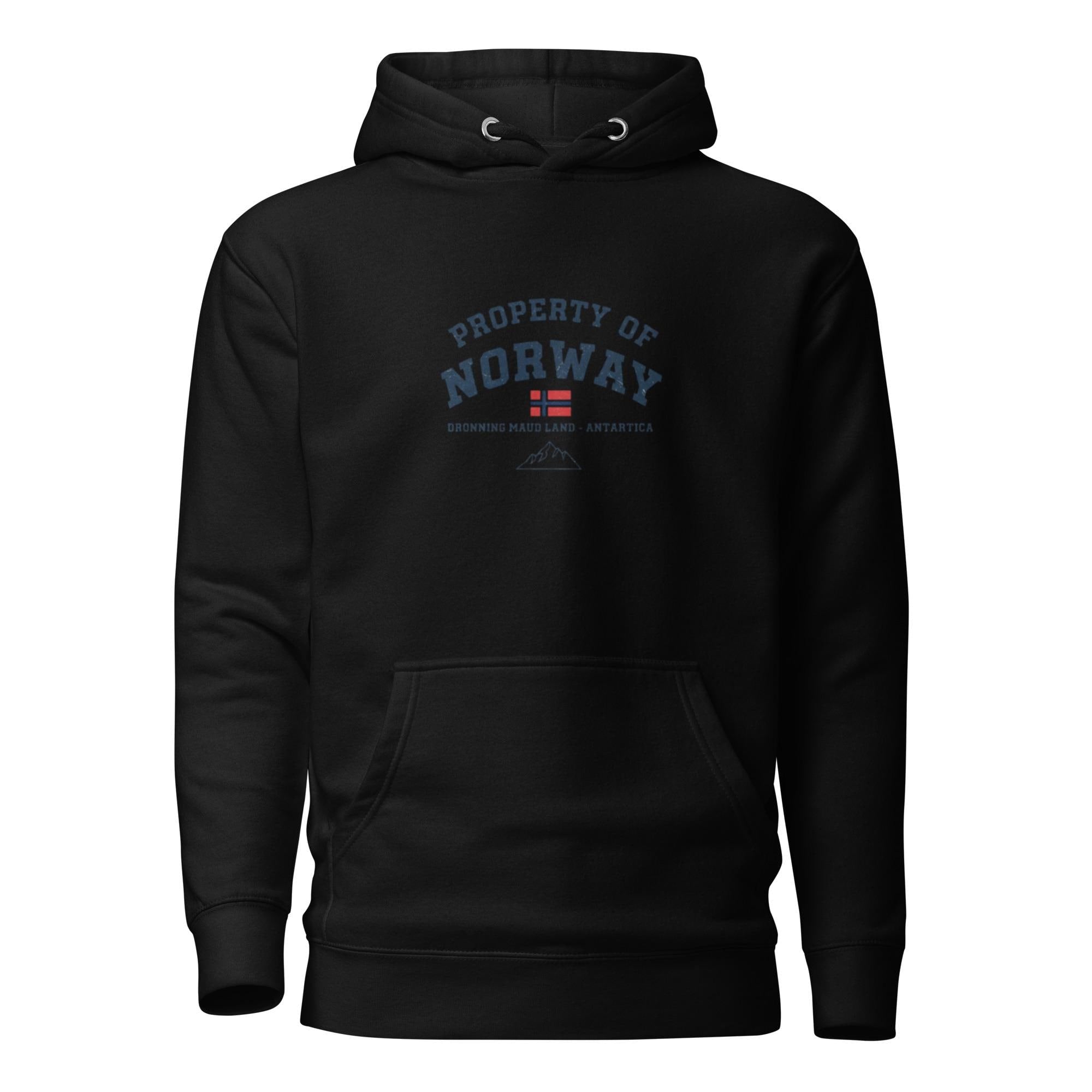 Property of Norway – Dronning Maud Land Hoodie, Nordic Humor Design, Ironic Antarctica Hoodie