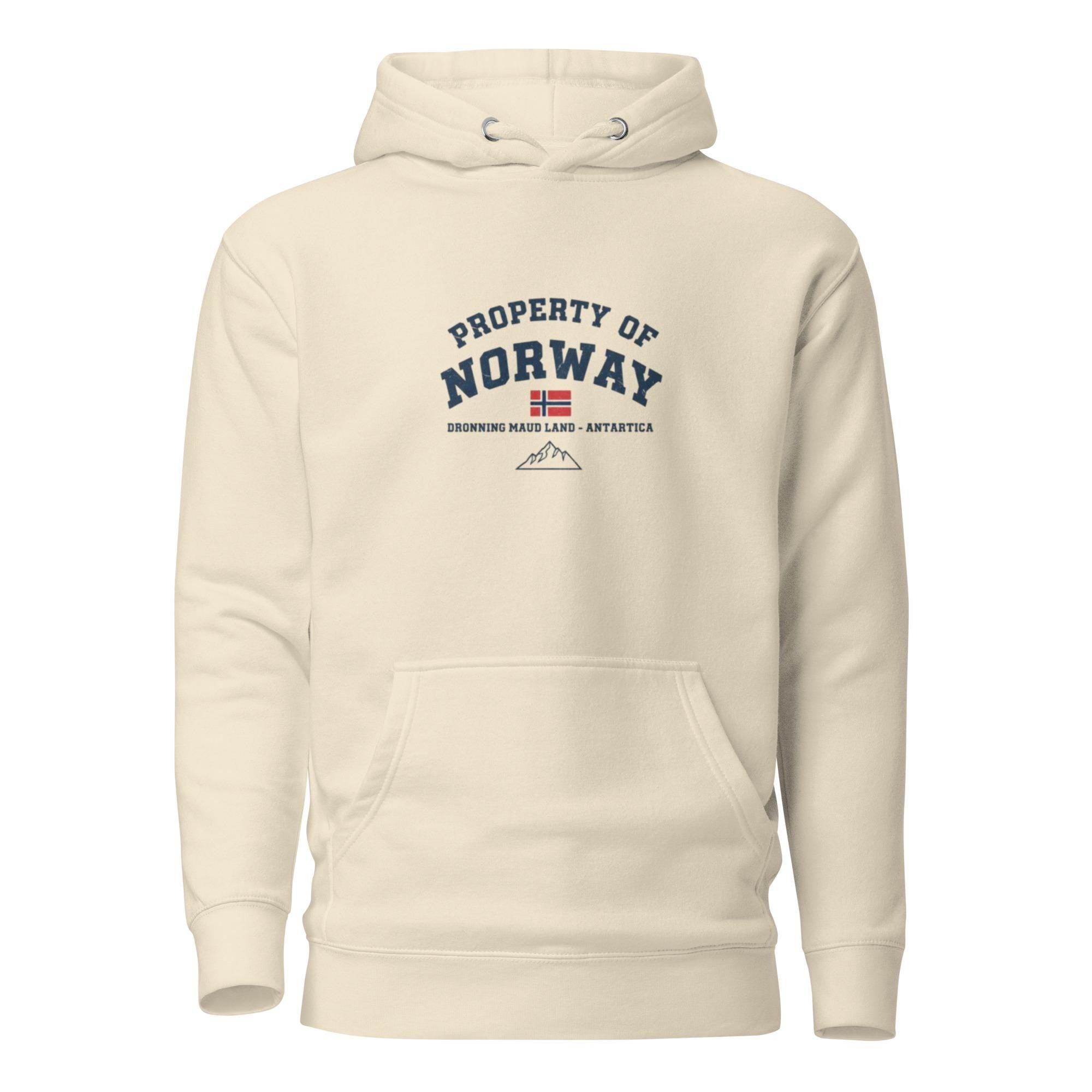 Property of Norway – Dronning Maud Land Hoodie, Nordic Humor Design, Ironic Antarctica Hoodie