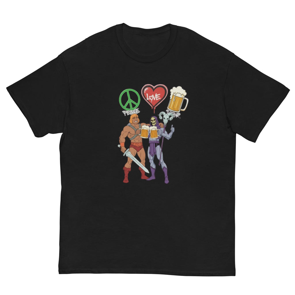 He-Man & Skeletor Love Peace Beer Retro Tee