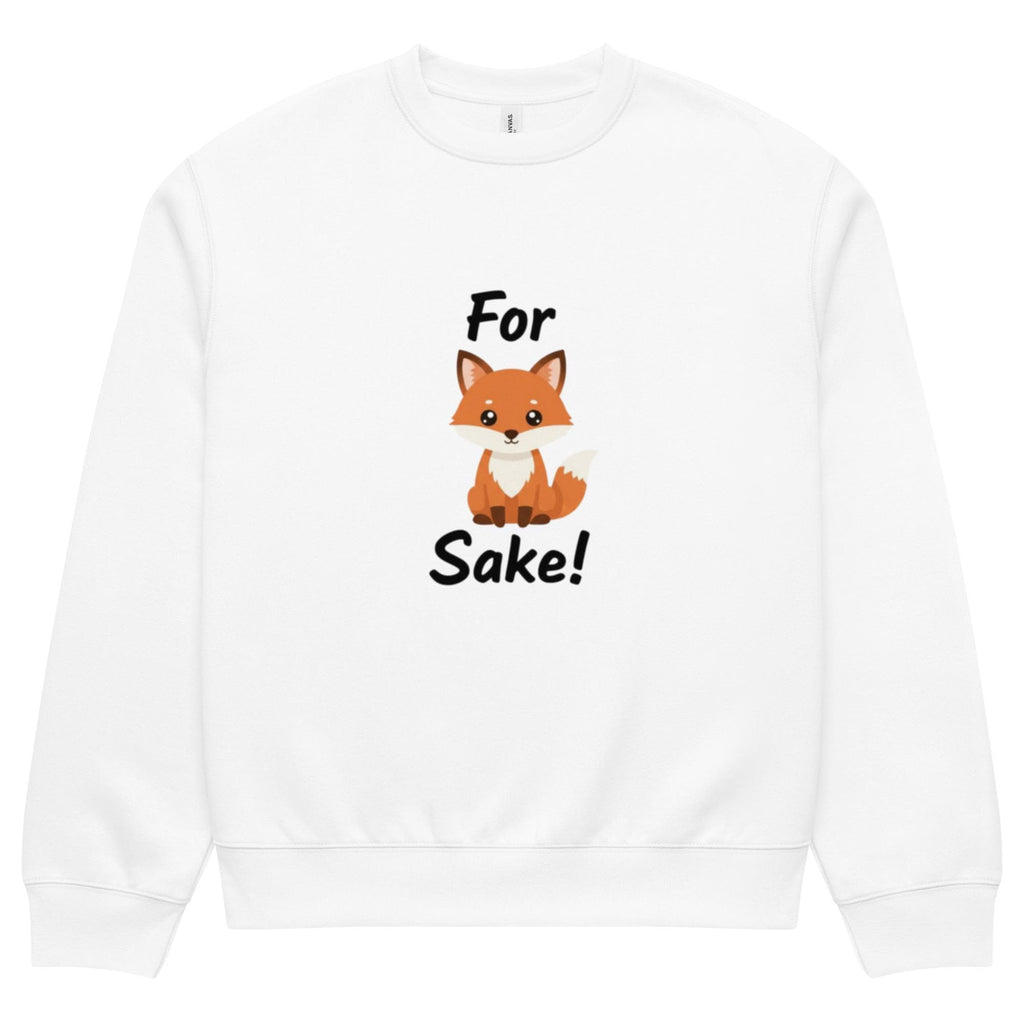 For Fox Sake! – Funny Fox Unisex Oversized Heavyweight Sweatshirt, Sarcastic Nordic Minimalist Design