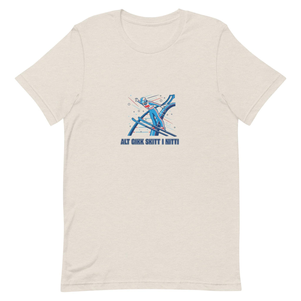 Alt gikk skitt i nitti – 90-metersbakken T-skjorte | Norsk humor | Di Derre-vibber og vinternostalgi