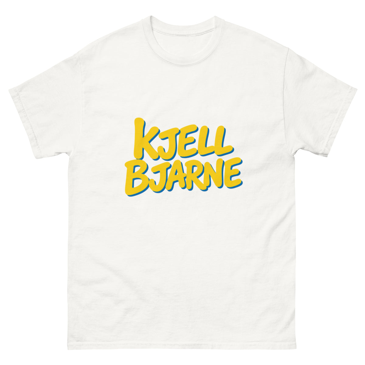 Kjell Bjarne T-skjorte med fargerik retro typografi. En uoffisiell hyllest inspirert av Elling og norsk filmnostalgi.